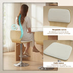 Respaldo curvado ergonómico del taburete Honfleur en lino beige