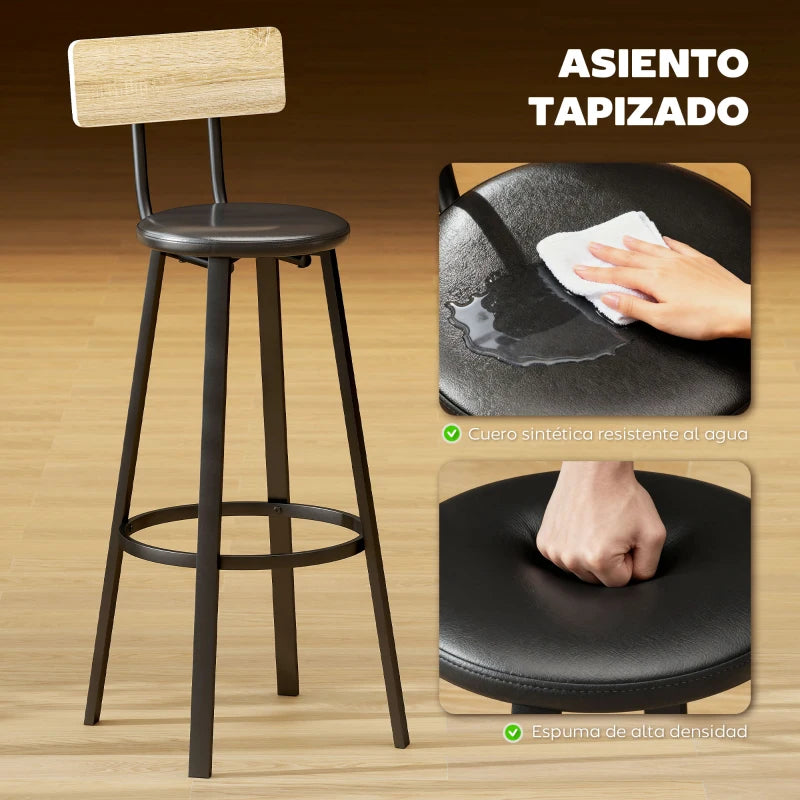Asiento acolchado en cuero sintético del taburete Sheffield