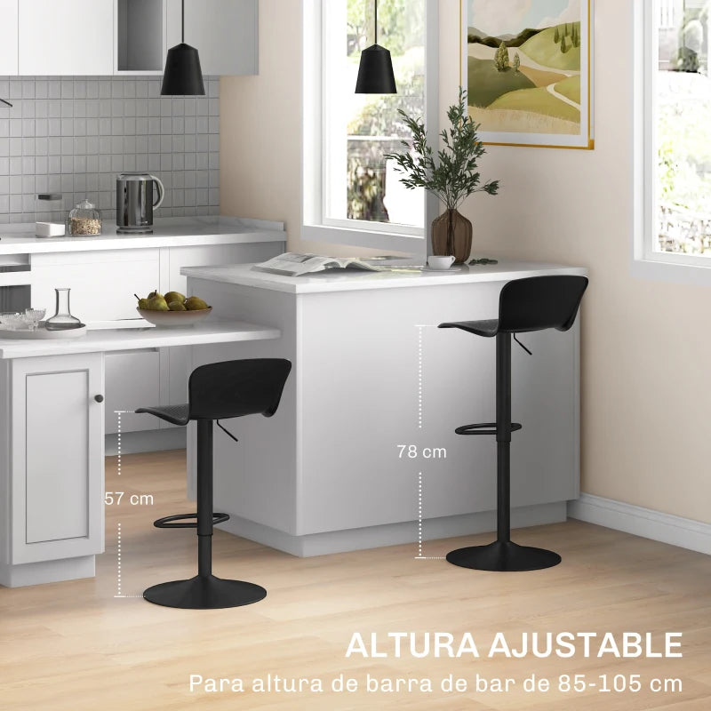 Taburete Weimar con altura regulable mediante elevador de gas