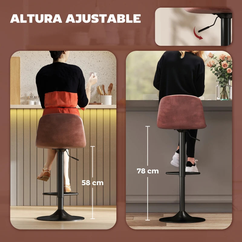 Taburete Whitby con altura regulable mediante elevación a gas