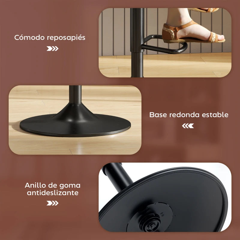 Base redonda de acero del taburete Whitby con anillo de goma protector