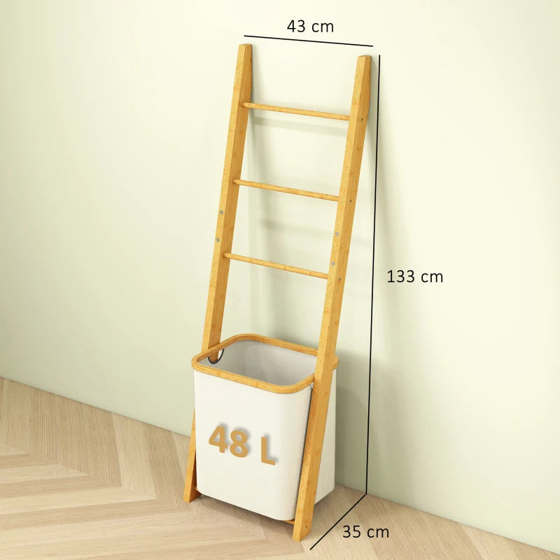 Esquema de medidas del toallero de baño: 43 cm de ancho, 35 cm de fondo y 133 cm de alto