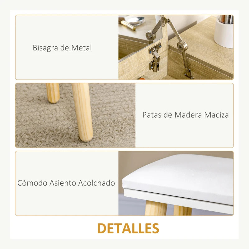 Detalle del acabado en melamina con aspecto de madera natural