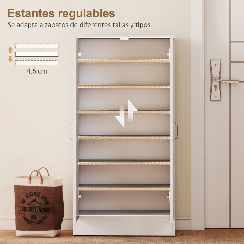 Baldas ajustables en el interior del zapatero Aurora