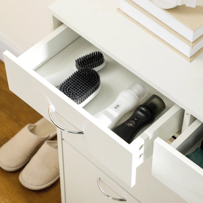 Cajones con tiradores de aluminio del zapatero Milán