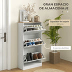 Compartimento abatible abierto del zapatero Nordic mostrando pares de zapatos