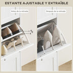 Estantes ajustables en altura dentro del zapatero Nordic