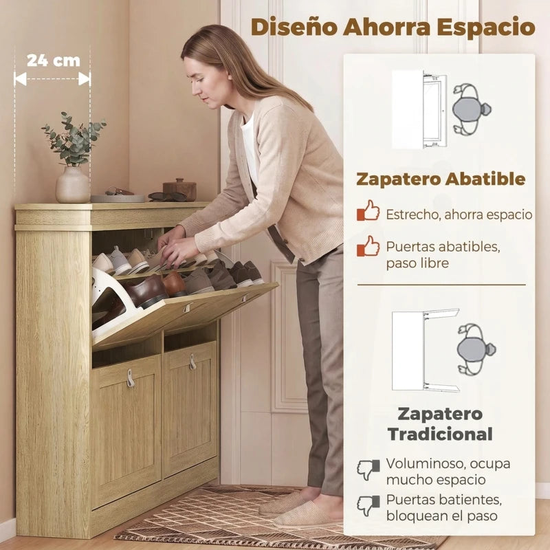Detalle de puertas shaker del zapatero Thornbury