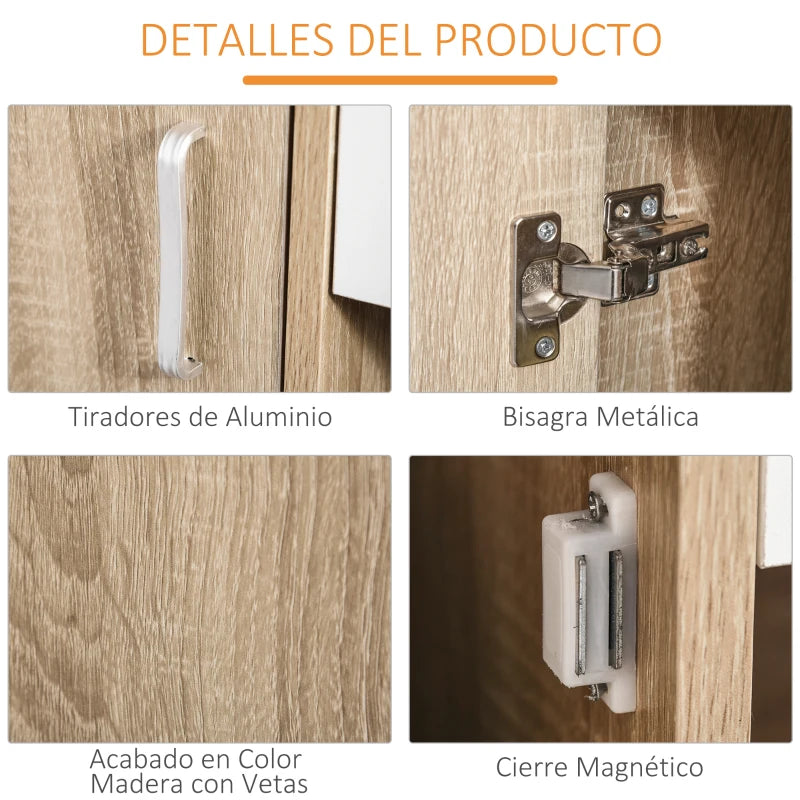 Detalle de los tiradores metálicos de las puertas