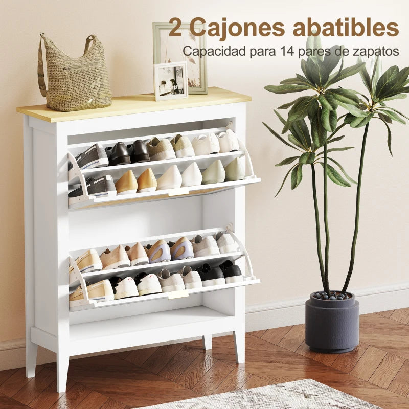 Zapatero Wicklow con compartimentos abatibles abiertos